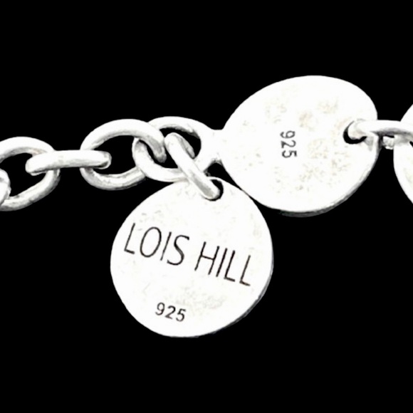 LOIS HILL Sterling Silver Cut Out Scroll Disc Oxidized Silver Accent Bracelet - Picture 3 of 8